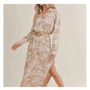 Sadie & Sage high desert shirt dress XS western cactus